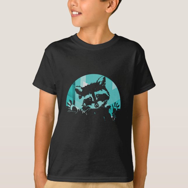 Vintages Retro-Raccoon T-Shirt (Vorderseite)