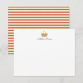 Vintages Retro Red Beach Bag Streifenmuster Mitteilungskarte (Vorne/Hinten)