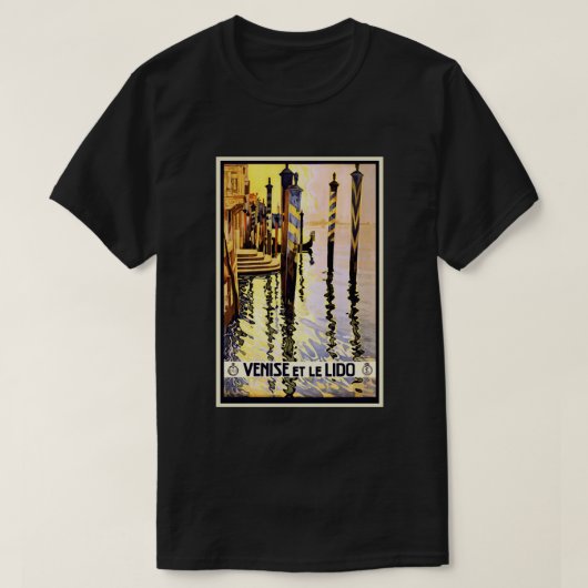 Vintages Retro Reise-Plakat Venedigs Italien T-Shirt (Design vorne)