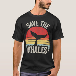 Vintages Retro Rettete Whale T-Shirt