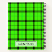 Vintages Retro Rezept Buch. | Green Gingham Karier Notizblock (Rückseite)