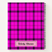 Vintages Retro Rezept Buch. | Pink Gingham Kariert Notizblock (Rückseite)