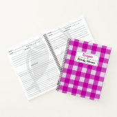Vintages Retro Rezept Buch. | Pink Gingham Kariert Notizblock (Innenseite)
