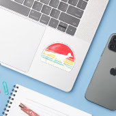 Vintages Retro Roadrunner Tiergeschenk Aufkleber (Laptop mit iPhone)