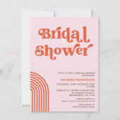 Vintages Retro-Rosa-Brautparty Einladung (Vorderseite)