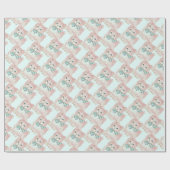 Vintages/Retro rosa Kätzchen Geschenkpapier (Flach)