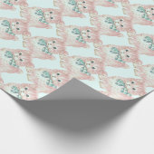 Vintages/Retro rosa Kätzchen Geschenkpapier (Ecke)