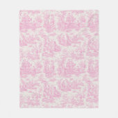 Vintages Retro-Rosa-Toile de jouy Fleecedecke (Vorderseite)