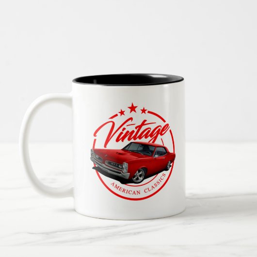 Vintages Retro-Rotes GTO Zweifarbige Tasse (Links)