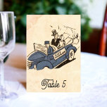 Vintages Retro Rustikales Comic Hochzeit Tischnummer<br><div class="desc">Diese Vintage Retro-Hochzeitseinladung zum Comic eignet sich für eine moderne Hochzeit. Das alte minimalistische Design bietet Vintage Retro Rustic Old Style Comic Book Wedding Tischnummer</div>