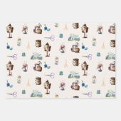 Vintages Retro Rustikales Nähzubehör Geschenkpapier Set (Vorderseite 2)