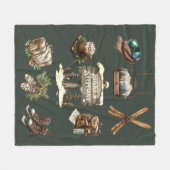 Vintages Retro-Rustikales Skiparadies Outdoorsy Gr Fleecedecke (Vorderseite (Horizontal))