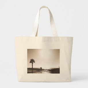 Vintages Retro san clemente pier california sepia Jumbo Stoffbeutel