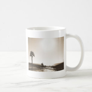 Vintages Retro san clemente pier california sepia Kaffeetasse