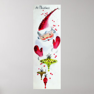 Vintages retro Sankt-Weihnachtsfeiertagsplakat Poster
