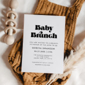 Vintages Retro Script Baby Brunch Einladung