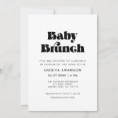 Vintages Retro Script Baby Brunch Einladung (Vorderseite)
