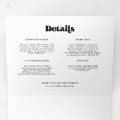 Vintages Retro-Script Dreifach Gefaltete Einladung (Innen Erste Seite)