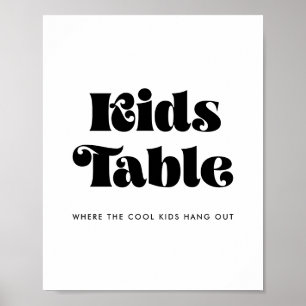 Vintages Retro-Script-Kids-Tabellenzeichen Poster