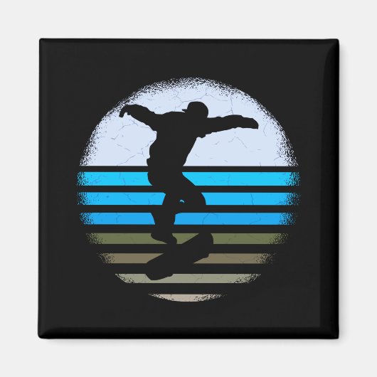 Vintages Retro-Skateboard Magnet (Vorne)