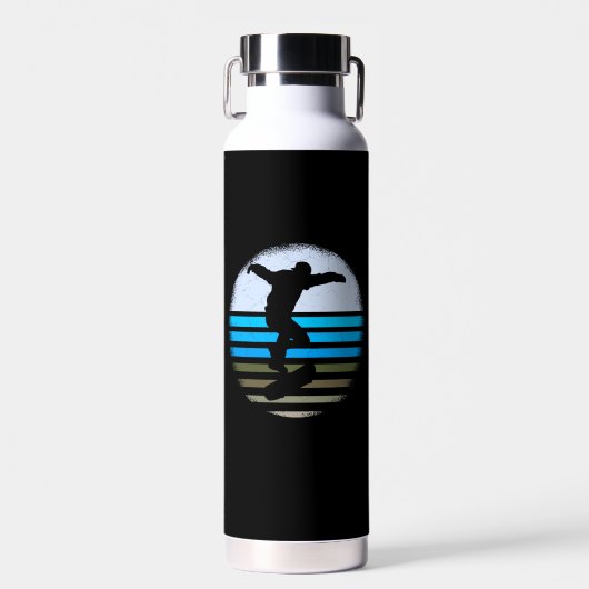 Vintages Retro-Skateboard Trinkflasche (Vorne)
