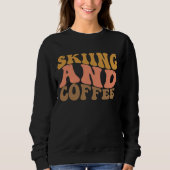 Vintages Retro Skifahren und Kaffee Sweatshirt (Vorderseite)