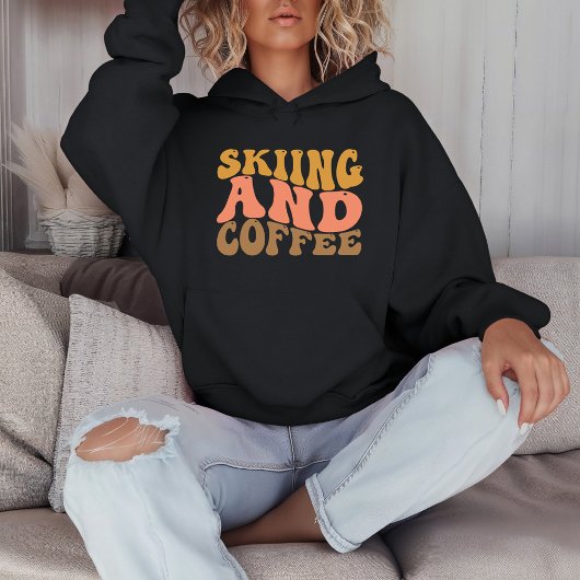 Vintages Retro Skifahren und Kaffee Sweatshirt
