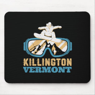 Vintages Retro-Skifahren und Snowboarden Vermont S Mousepad