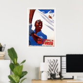 Vintages Retro-Skigebiet Italien Poster (Heimbüro)