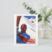 Vintages Retro-Skigebiet Italien Postkarte (Stehend Vorderseite)