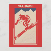Vintages Retro-Skigebiet Saalbach Postkarte (Vorderseite)
