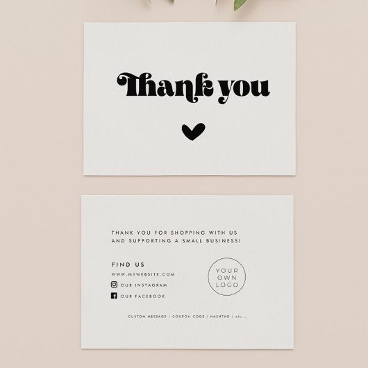 Vintages Retro-Skript dank Beipackkarte einfügen Visitenkarte