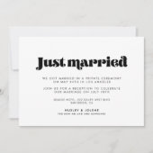 Vintages Retro-Skript Nur verheiratete Ankündigung (Vorderseite)