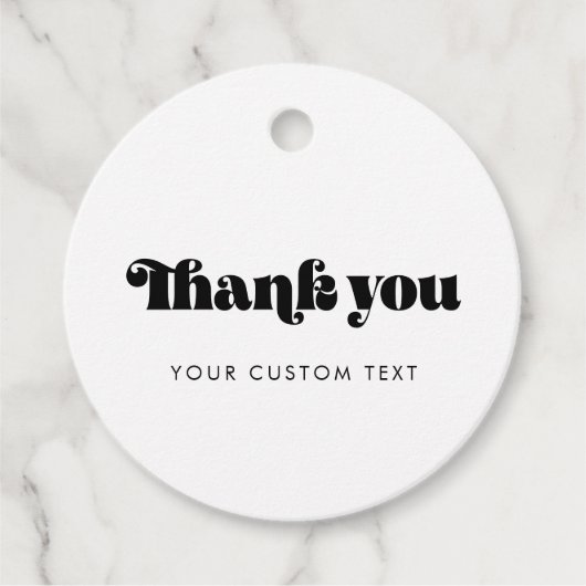 Vintages Retro-Skript Vielen Dank Geschenkanhänger (Vorderseite)