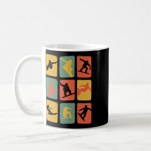 Vintages Retro-Snowboard Kaffeetasse (Links)