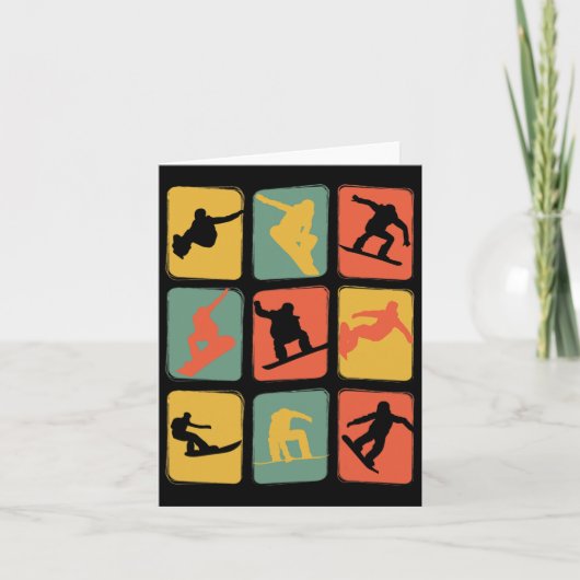 Vintages Retro-Snowboard Karte (Vorderseite)