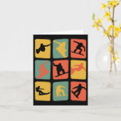 Vintages Retro-Snowboard Karte (Gelbe Blume)