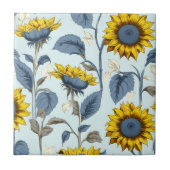 Vintages Retro-Sonnenblumenmuster Fliese (Vorderseite)