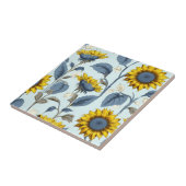 Vintages Retro-Sonnenblumenmuster Fliese (Seite)