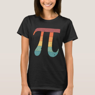 Vintages Retro-Sonnenuntergang farbiges Pi-Symbol  T-Shirt