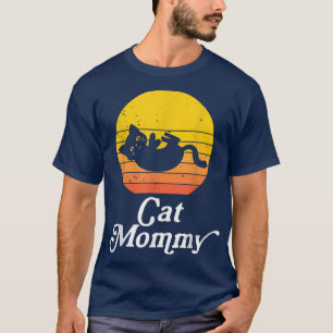 Vintages Retro-Sonnenuntergang Katzenspiel T-Shirt