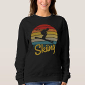 Vintages Retro-Style Skifahren Sweatshirt (Vorderseite)