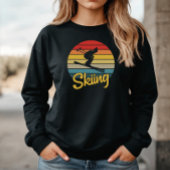Vintages Retro-Style Skifahren Sweatshirt