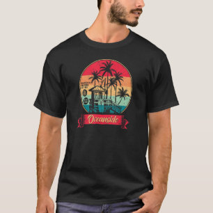 Vintages Retro-Surf-Abzeichen am Ozean gestörtes S T-Shirt