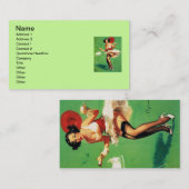 Vintages Retro Teezeremonie auf dem Monte Tamaro Visitenkarte (Vorne/Hinten)