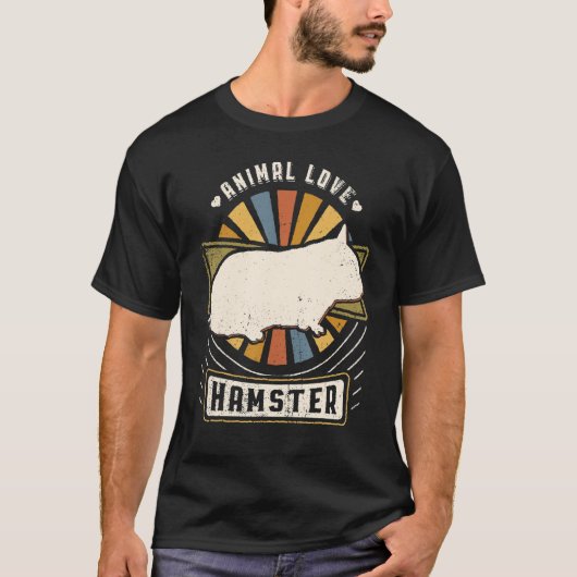 Vintages Retro-Tier des Hamsters T-Shirt (Vorderseite)