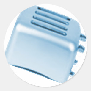 Vintages Retro Toaster Design - Blau Runder Aufkleber