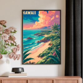Vintages Retro Travel Poster - HAWAII