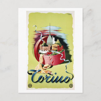 Vintages Retro Turin Torino Italienische Reiseanze Postkarte