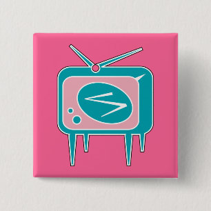 Vintages Retro-TV-Set Button